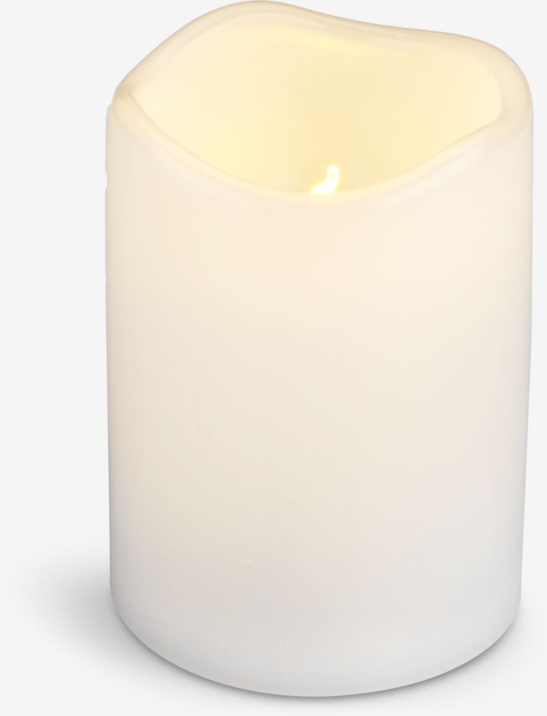 LED pillar candle SOREN D8xH13cm white - JYSK