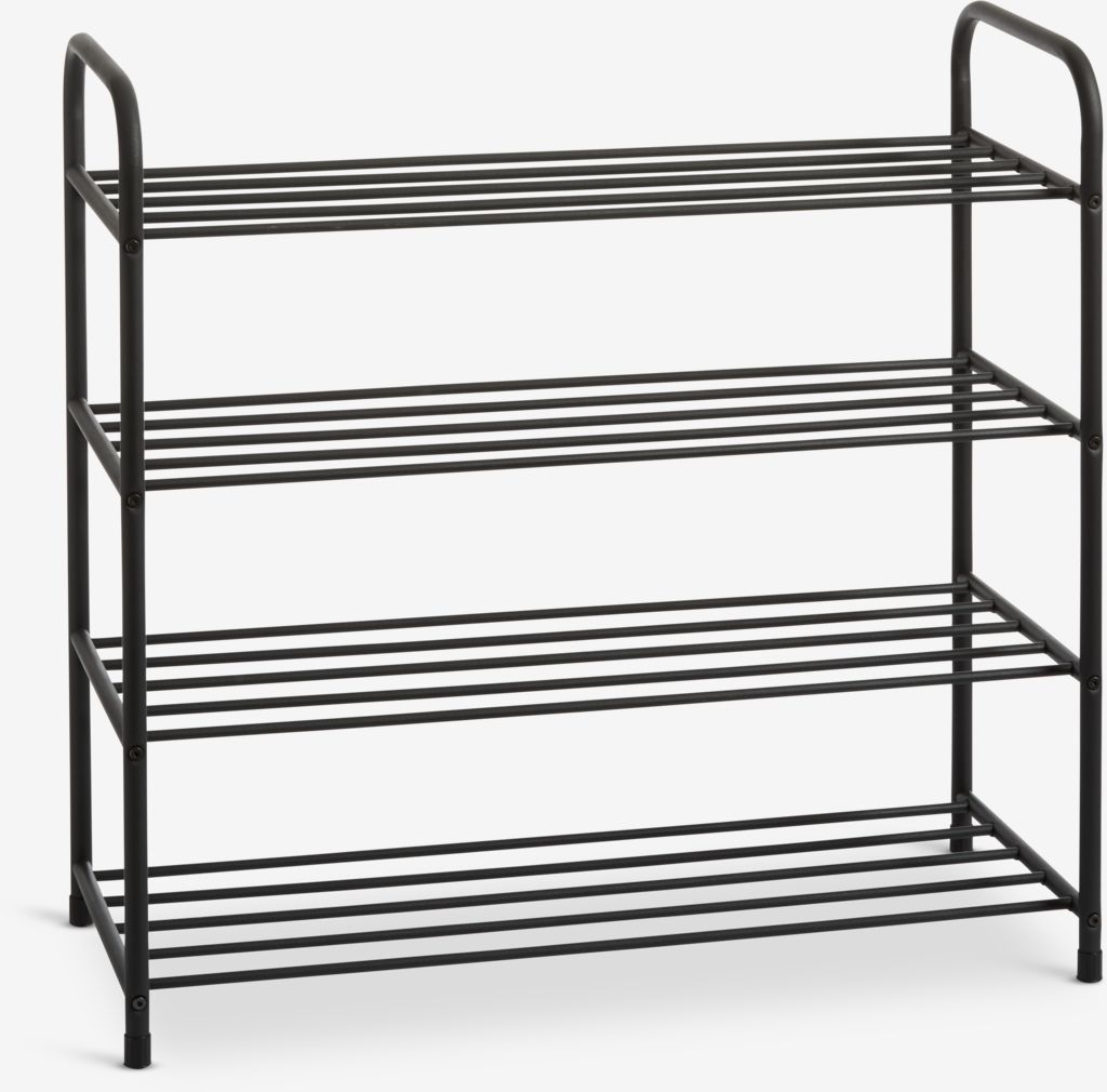 Shoe rack HALS 4 shelves black - JYSK