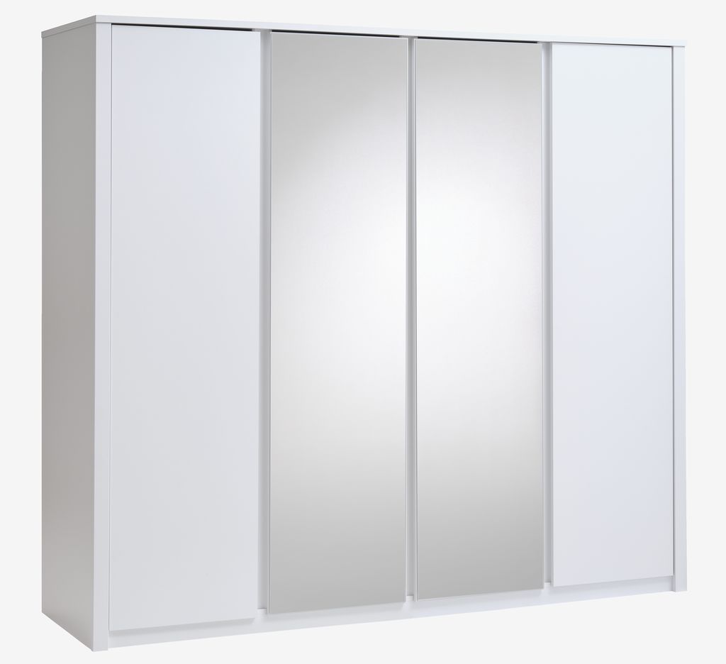 Wardrobe VEDDE 220x197 w/mirror white - JYSK