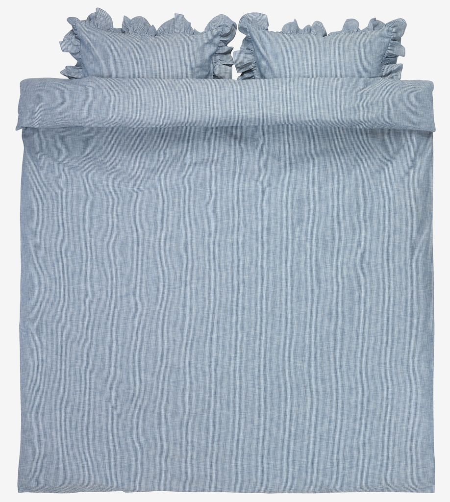 Duvet cover set NINNA Yarn dyed Double blue - JYSK