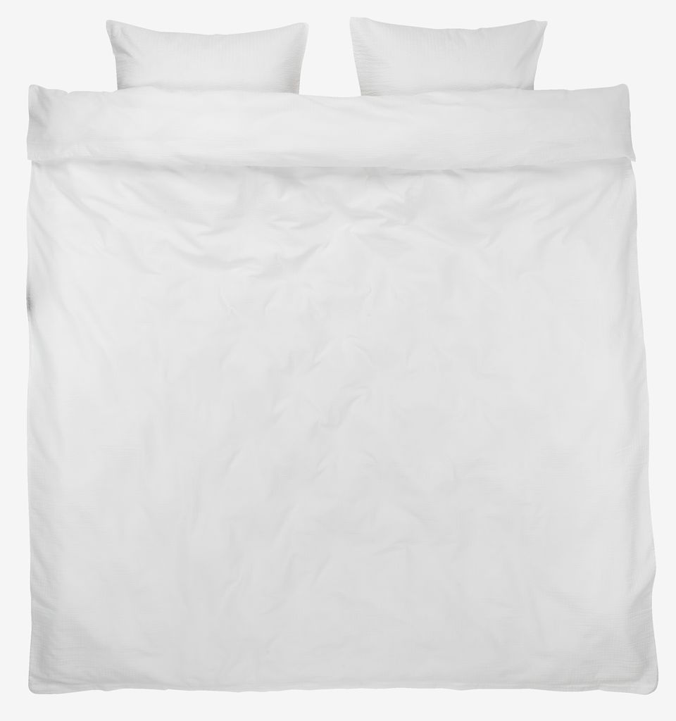 Seersucker duvet cover set TINNE Double white - JYSK