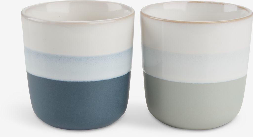 Mug FREDERIK 200ml blue/green set of 2 - JYSK