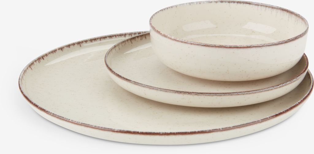 Plate FERDUS D27cm stoneware beige - JYSK