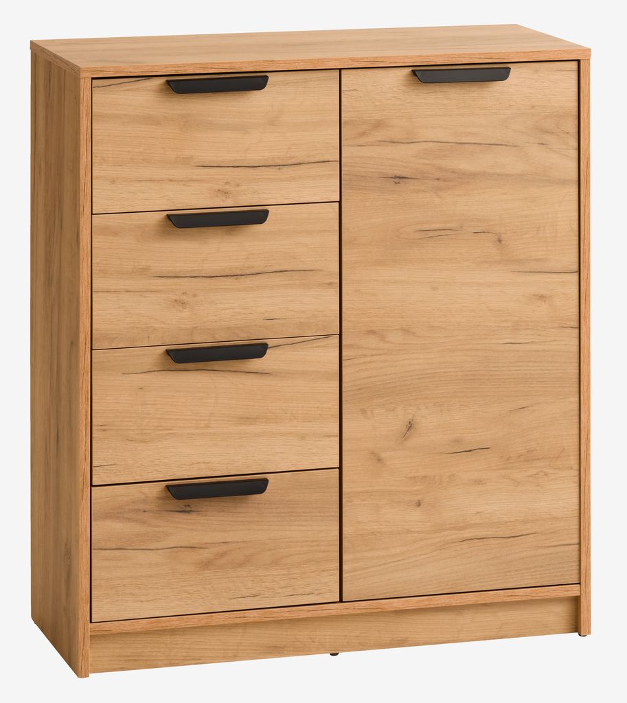 4 drawer 1 door chest JENSLEV oak - JYSK