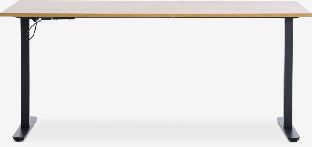 Height adjustable desk SVANEKE 80x160 oak colour/black - JYSK