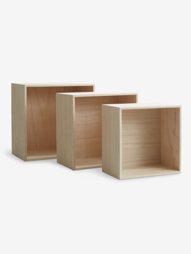 Wall shelves ILBRO set of 3 natural - JYSK