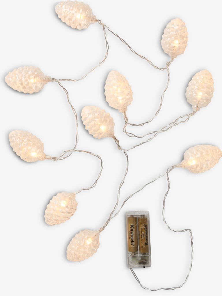 LED string lights OPALIT with 10 LED pinecones w/timer - JYSK