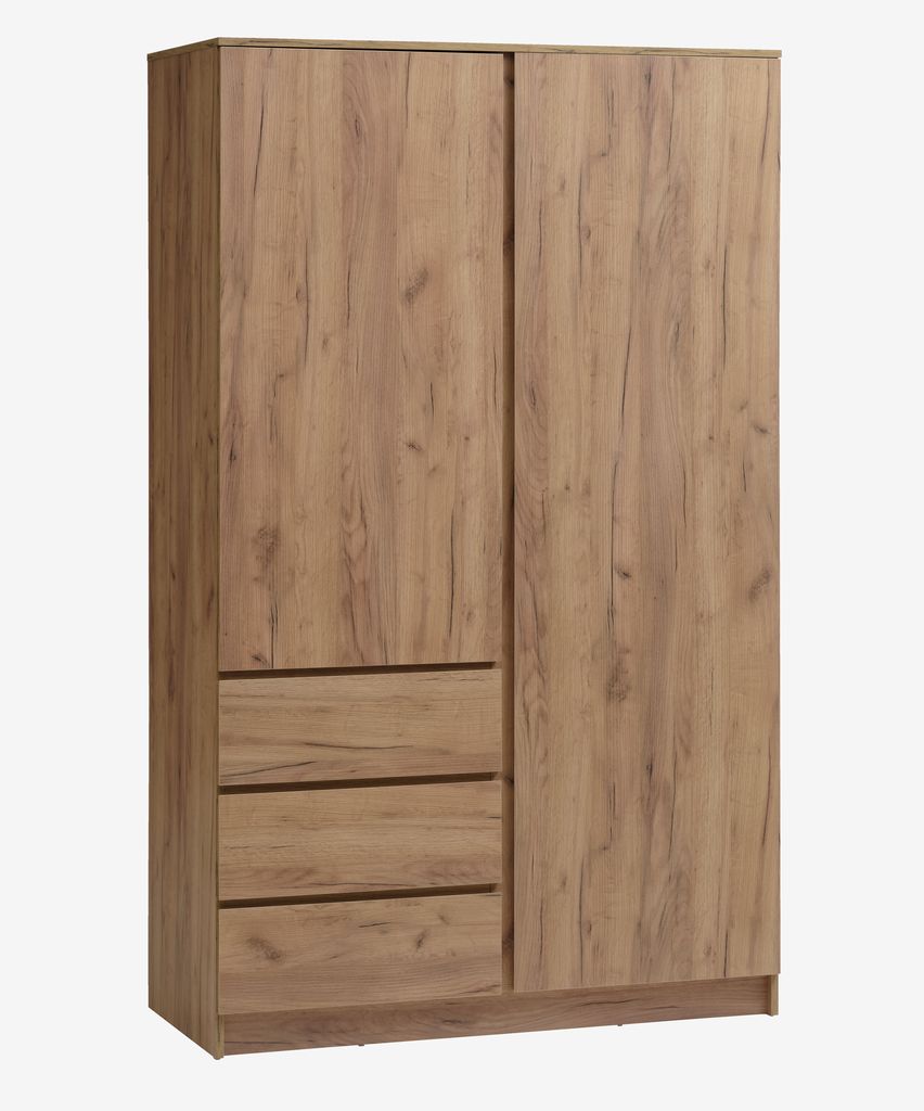 Wardrobe LIMFJORDEN 120x200 combi natural oak colour - JYSK