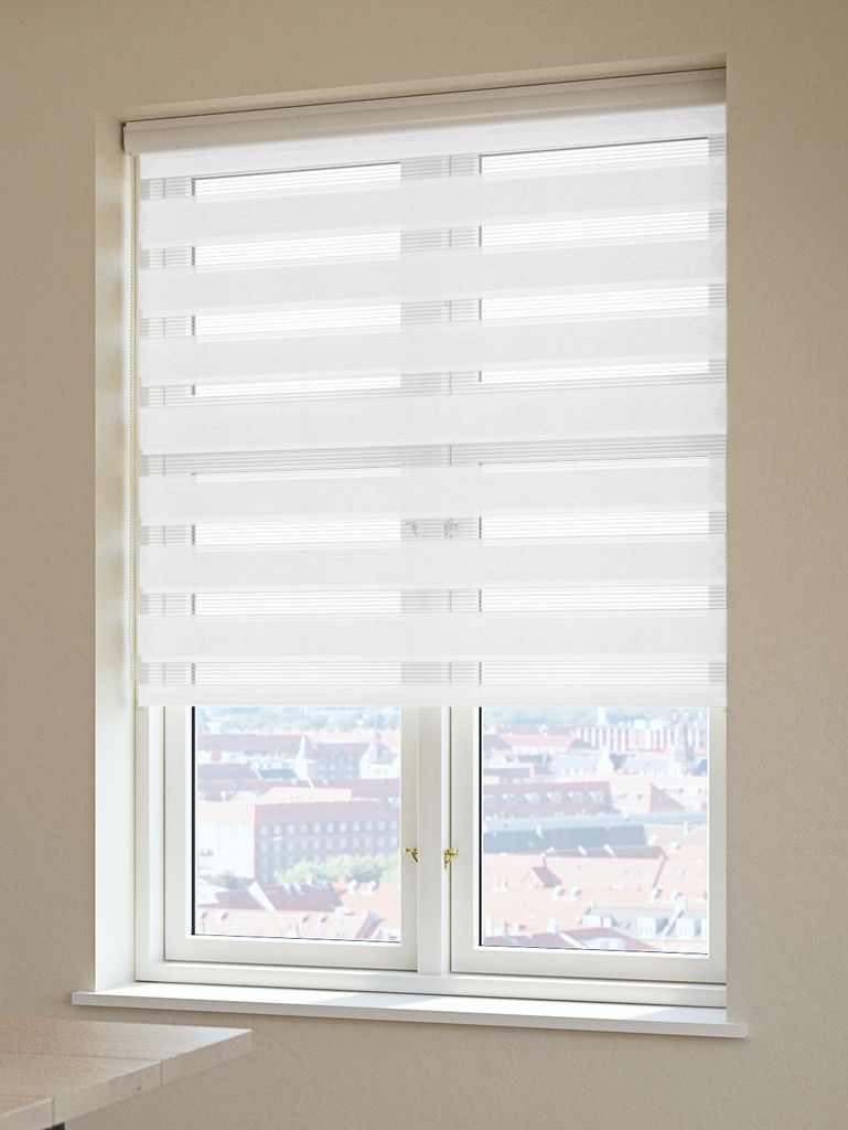 Roller blind Duo ALSTEN 120x180cm with cassette white - JYSK