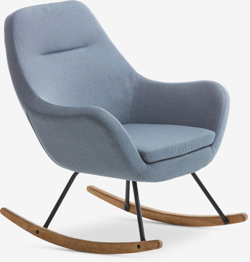 Rocking chair NEBEL light blue fabric - JYSK