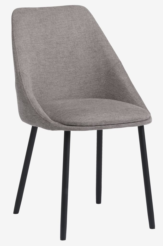 Dining chair VELLEV sand fabric/black - JYSK