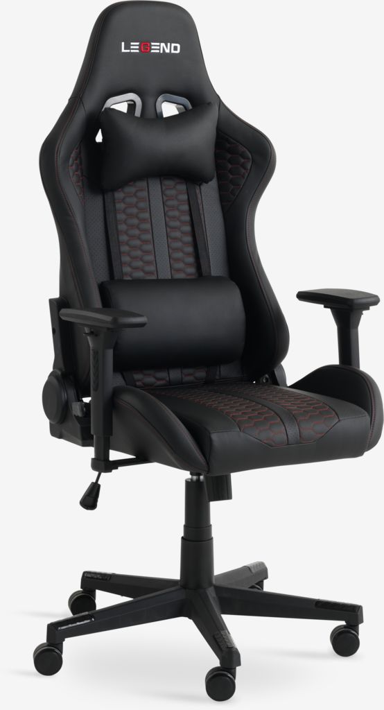 Gaming chair NIBE black faux leather/red - JYSK