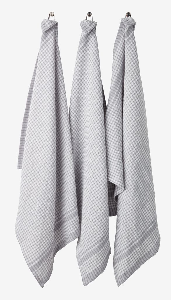 Tea towel SANDARVE 50x70 grey pack of 3 - JYSK