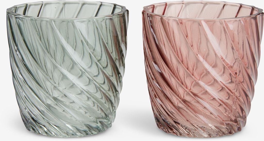 Tealight holder VAGN D8xH8cm glass assorted - JYSK