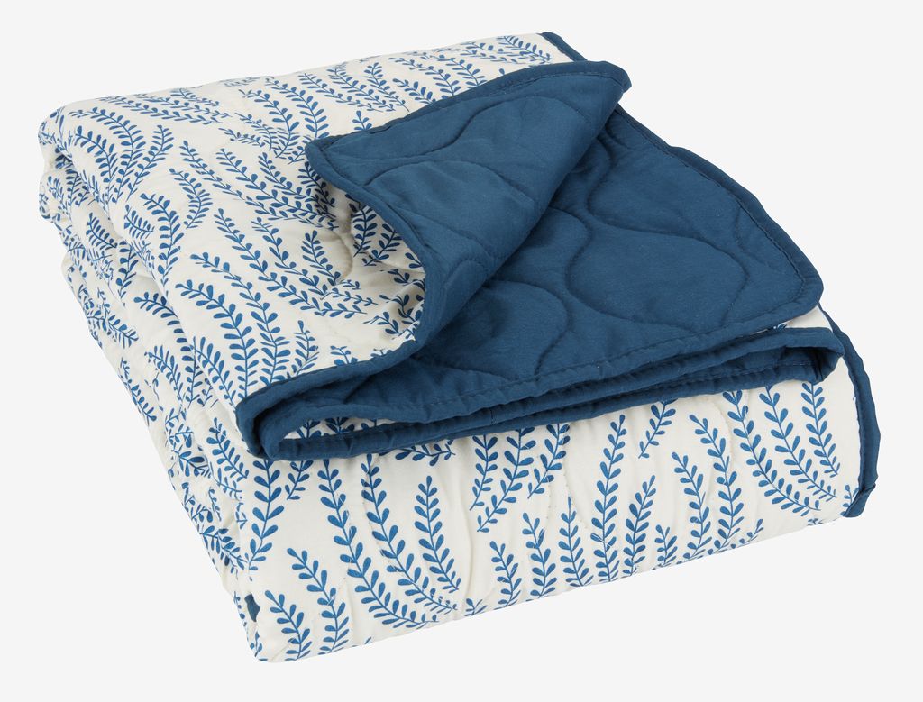Quilted blanket SOMMEREIK 130x170 blue/white - JYSK