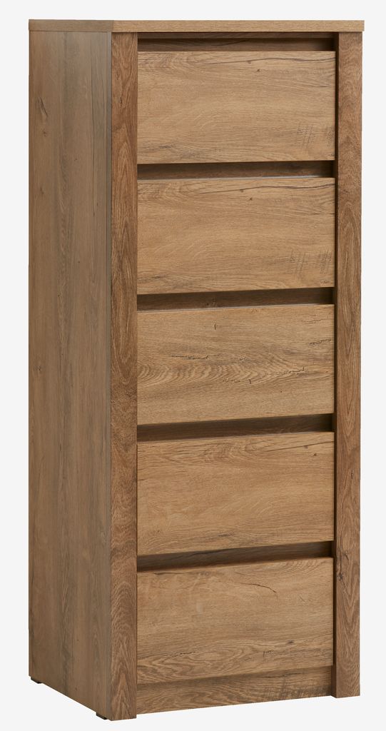 5 drawer chest VEDDE wild oak - JYSK