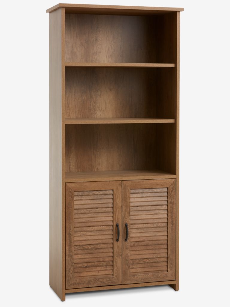 Bookcase MANDERUP 2 door 3+1 shelves wild oak colour - JYSK