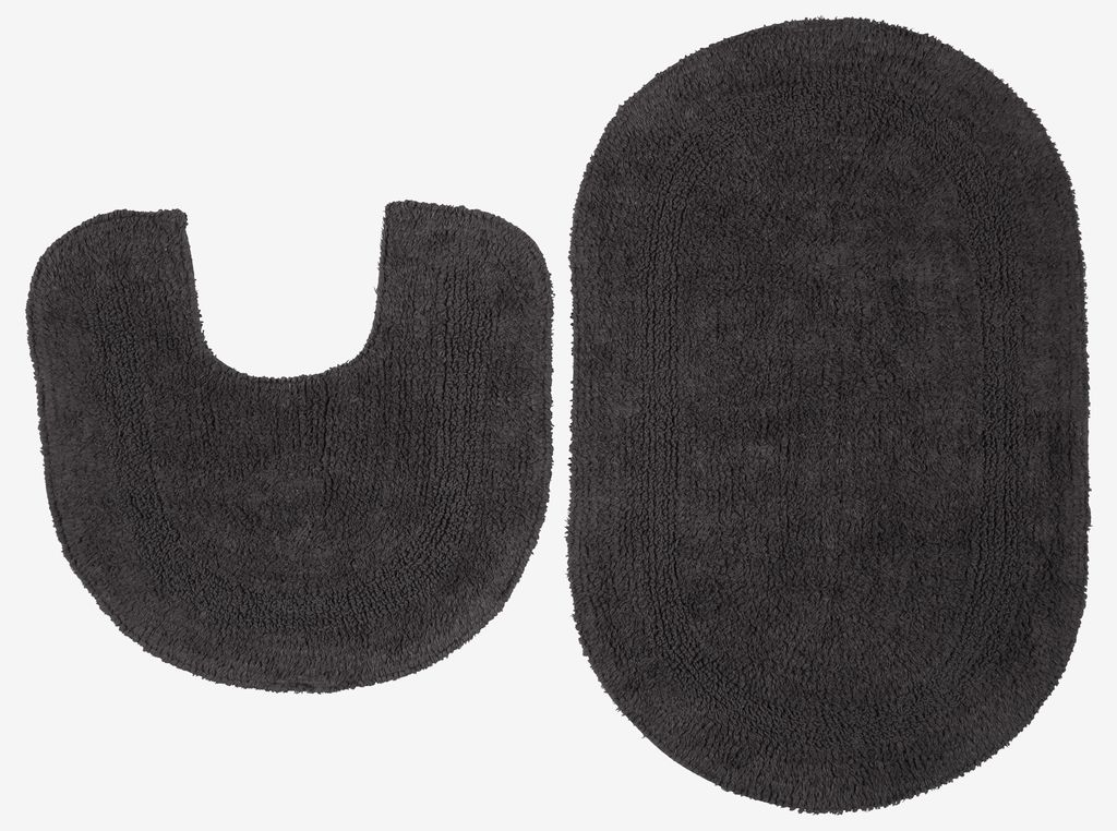 Bath mat set LERDALA 2 piece set anthracite - JYSK