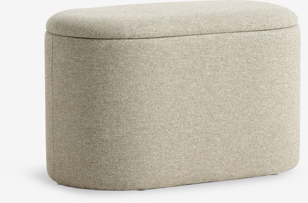 Pouffe GISLEV 65x36 w/storage sand fabric - JYSK
