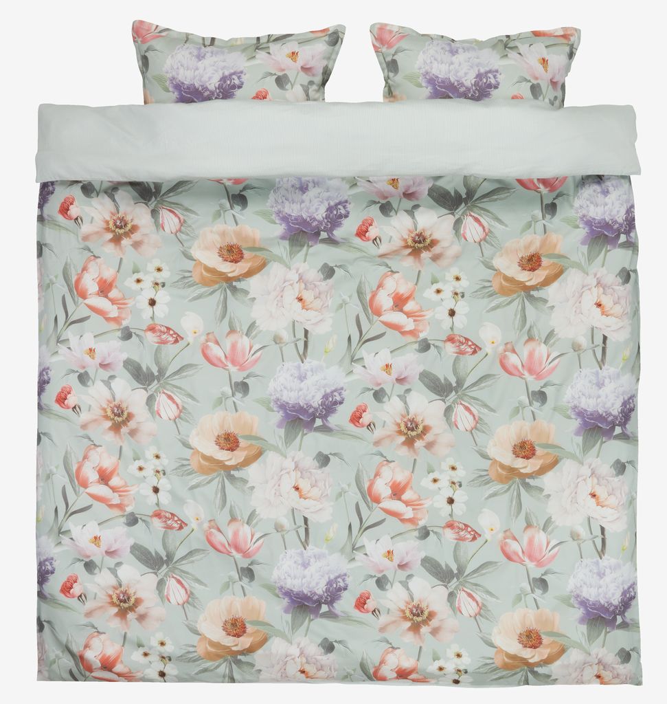Sateen duvet cover set ERNA Double green - JYSK