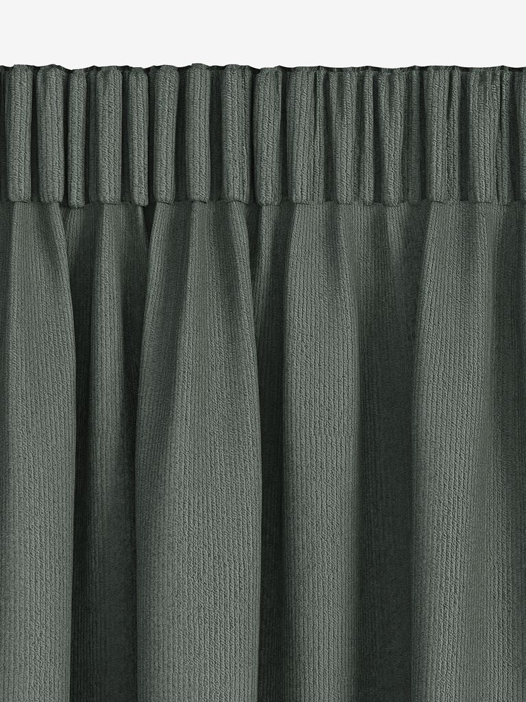 Blackout curtain ARA 1x140x300 corduroy green - JYSK