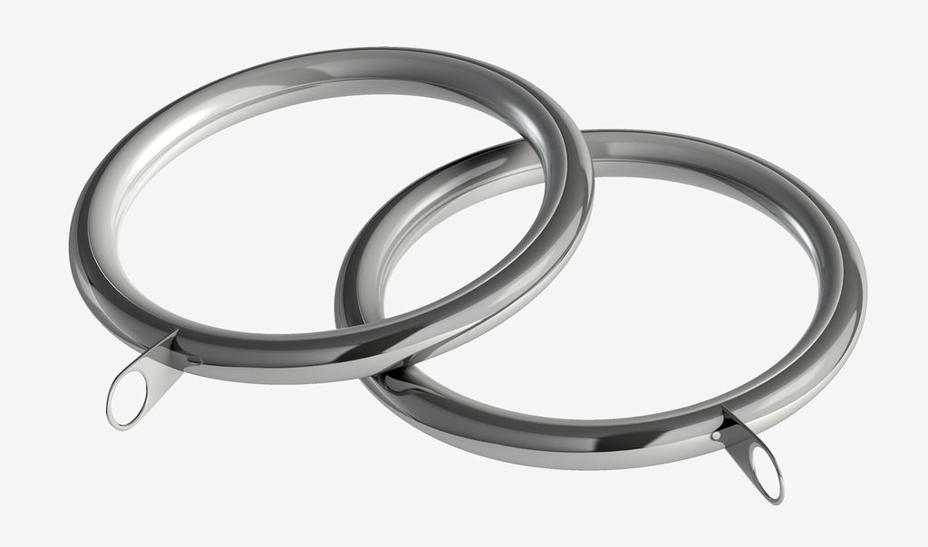 Curtain rings KARATS 28mm pack of 8 silver - JYSK