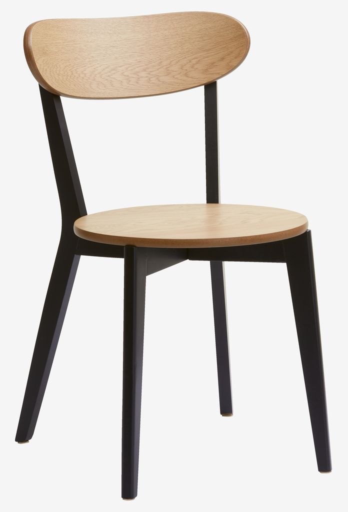 Dining chair JEGIND oak/black - JYSK