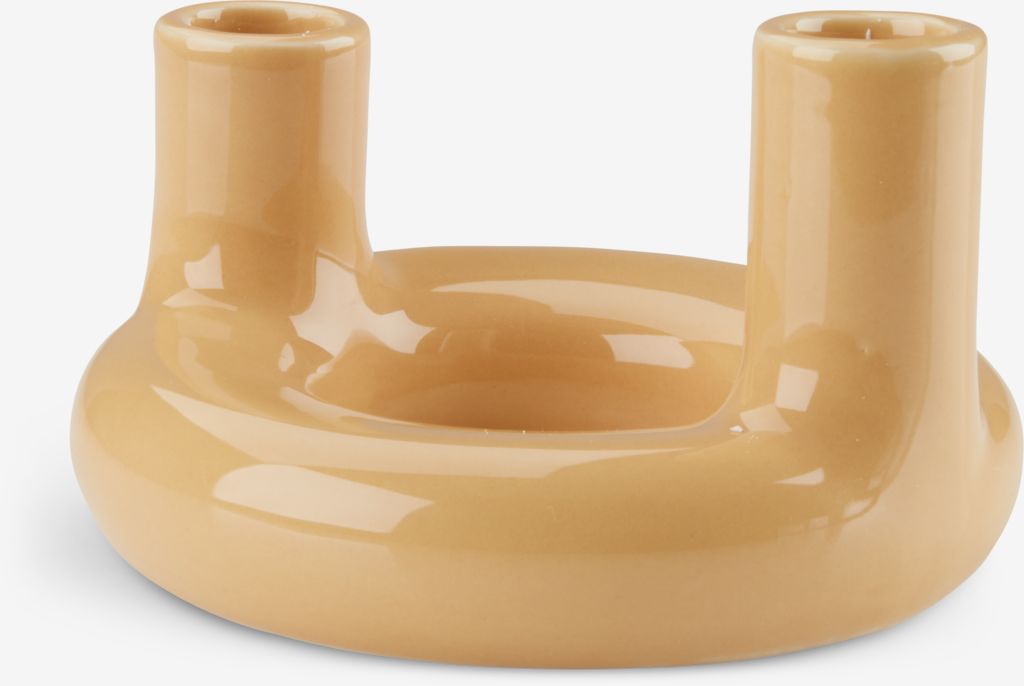 Candlestick JIM D13xH9cm yellow - JYSK