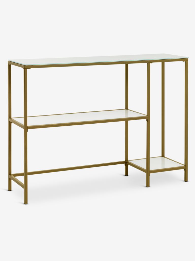 Console table PANDRUP 30x110 white/gold - JYSK