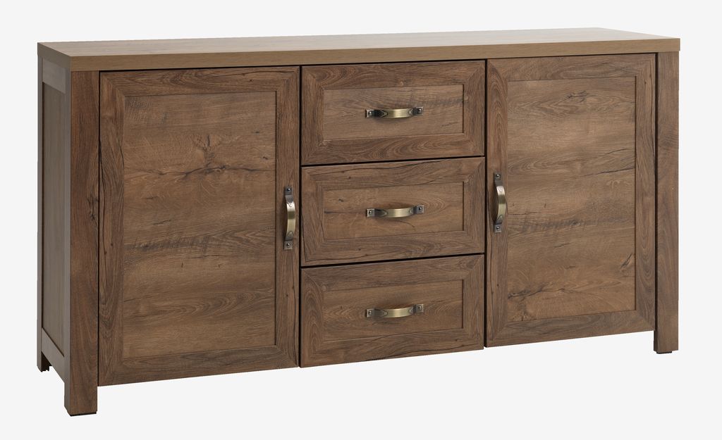 Sideboard JUNGEN 2 doors 3 drawers wild oak colour - JYSK
