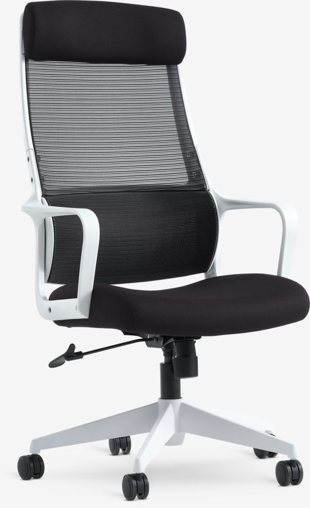 Office chair HEDENSTED black fabric/white - JYSK