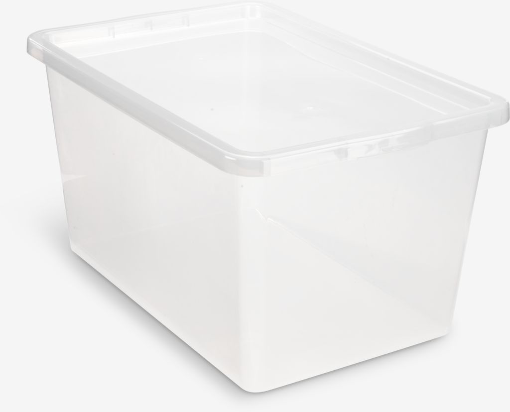 Storage BOX BASIC BOX 52L w/lid transparent - JYSK