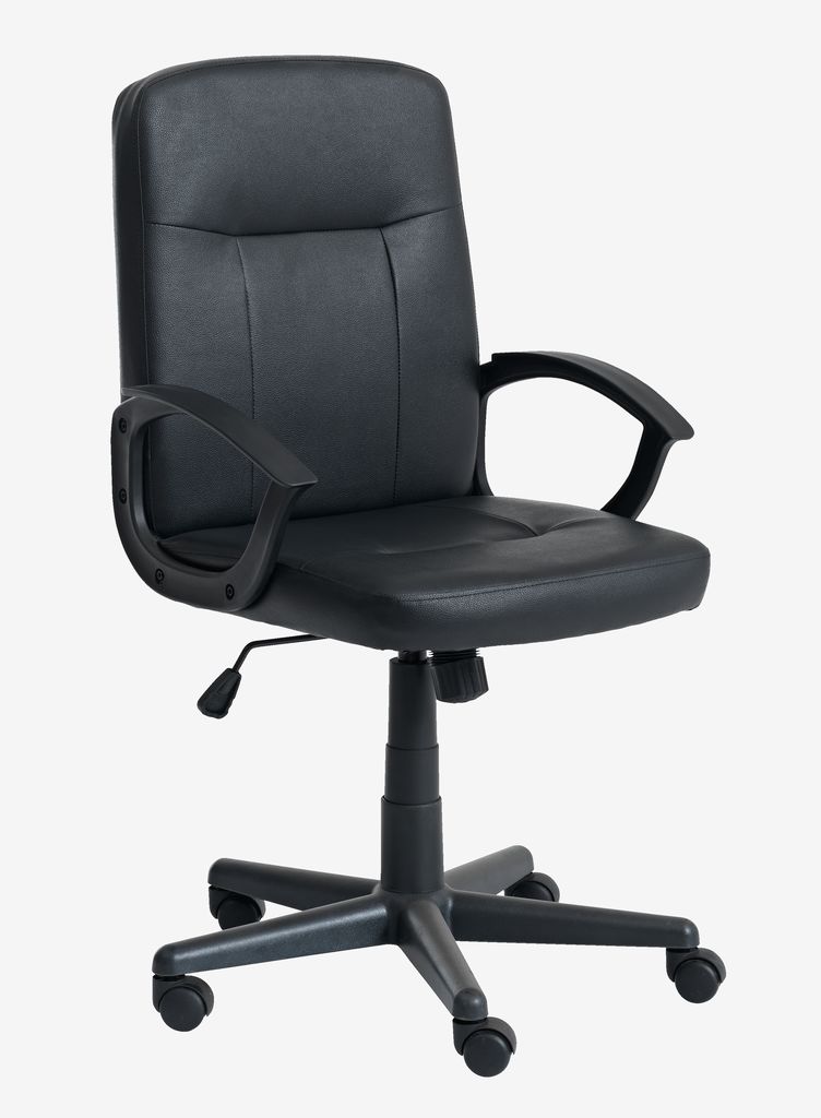 Office chair NIMTOFTE black faux leather/black - JYSK