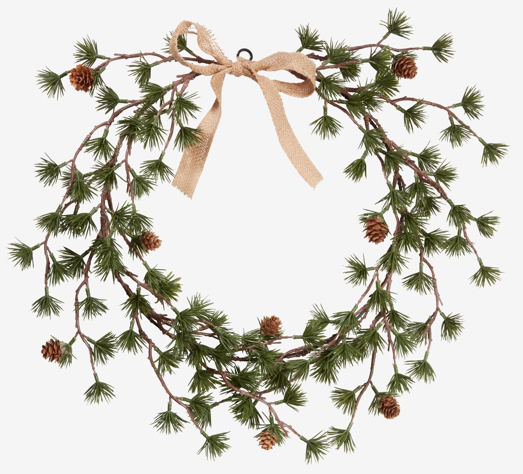 Christmas wreath BELI D45xH4cm with pinecones green - JYSK