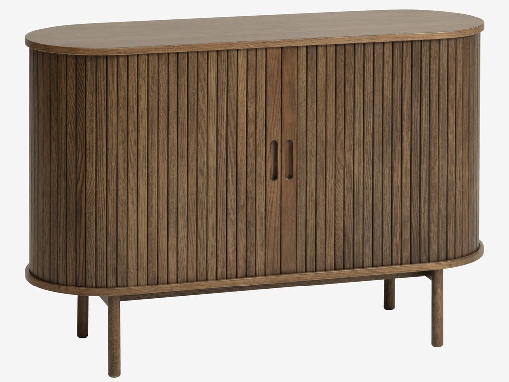 Sideboard LYNGVIG 120 cm 2 tambour doors dark oak - JYSK