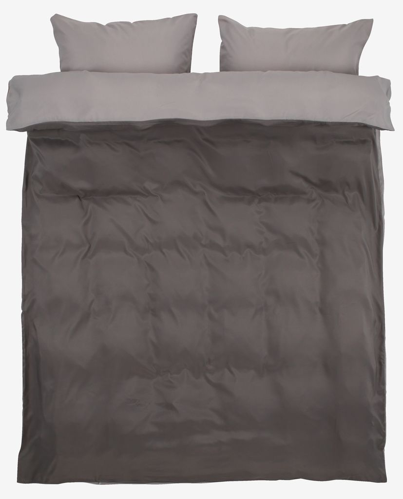 Duvet cover set CATERINA Micro Double grey - JYSK