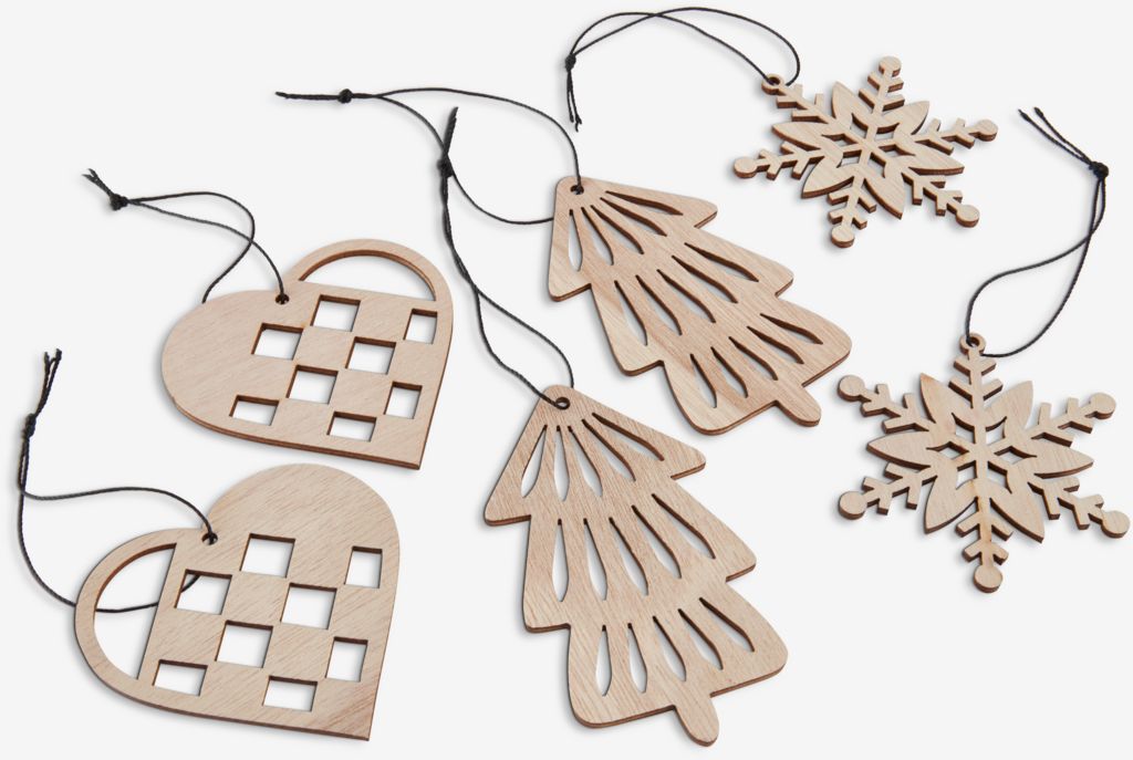 Christmas decorations BESTLA pack of 6 natural - JYSK