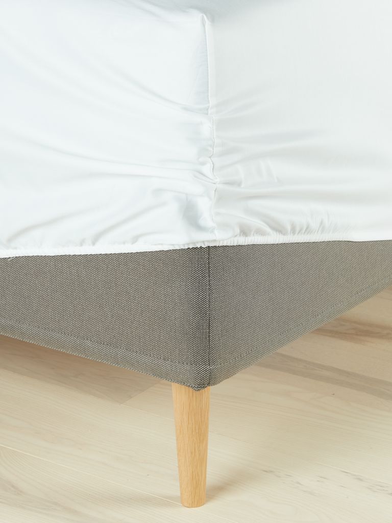 Sateen Fitted sheet TINE Single white - JYSK