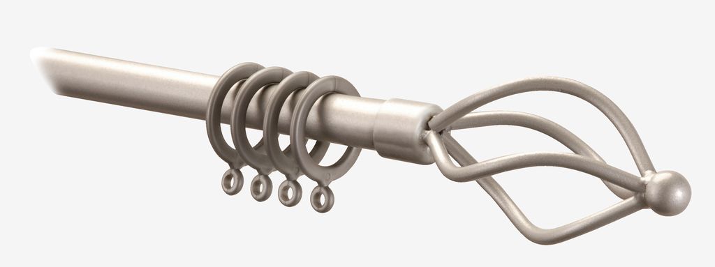 Curtain pole COUNTY CROWN 125-215cm silver - JYSK