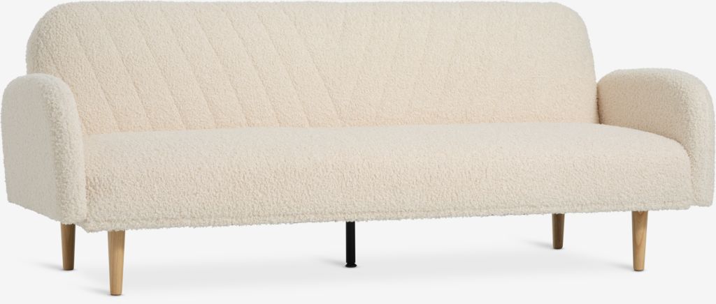 Sofa bed PARADIS off-white teddy/oak colour - JYSK
