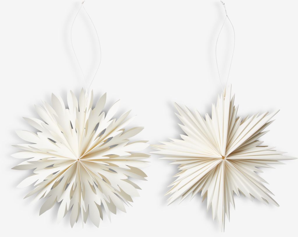 Christmas star SKRYMSLI D30xH8cm white paper assorted - JYSK