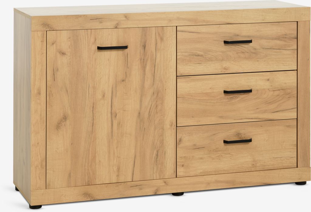 Sideboard LINTRUP 1 door 3 drawers oak colour - JYSK