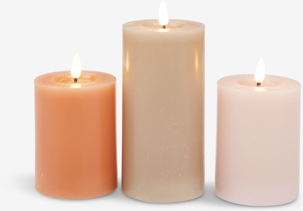 LED candle TERKEL H13/15/18cm set of 3pcs/set - JYSK