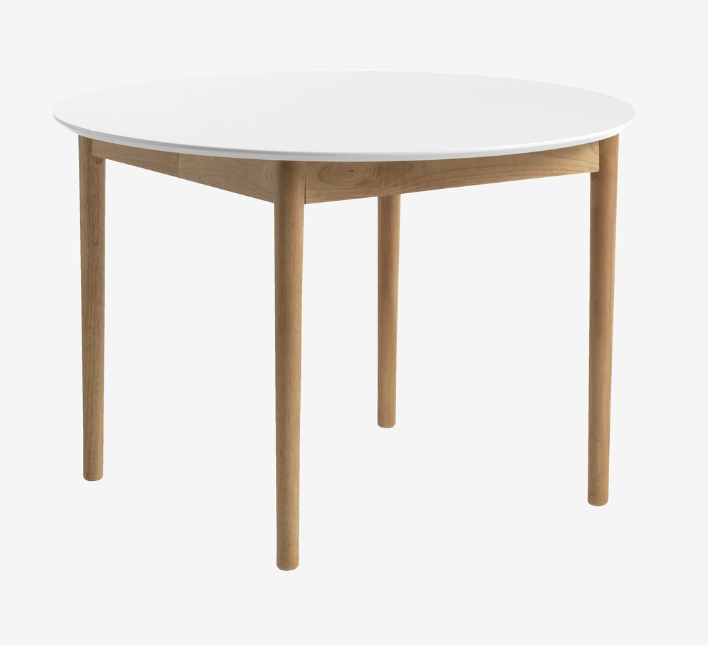 Dining table MARSTRAND D110/110x200 white/natural - JYSK