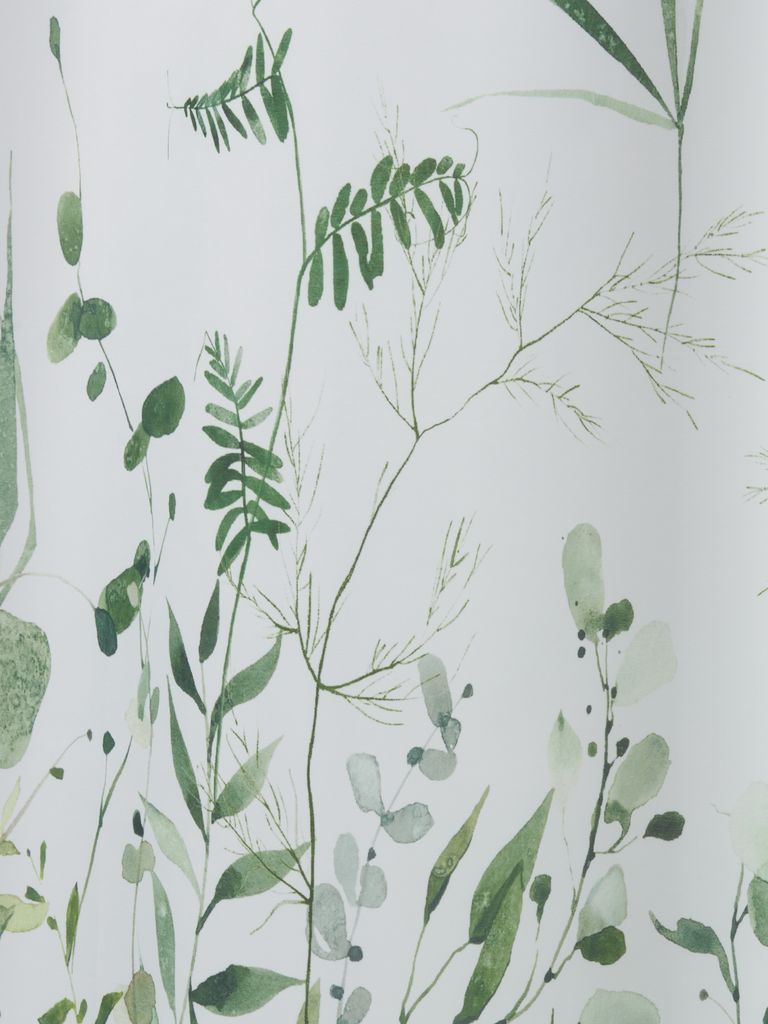 Shower curtain FILIPSTAD 150x200cm white/green - JYSK