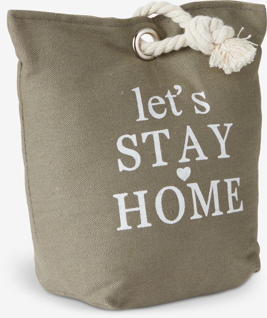 Door stopper EIGIL 20x10x20cm canvas grey - JYSK