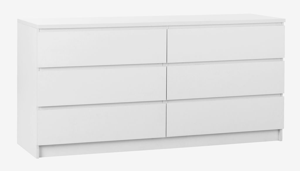 3+3 drawer chest LIMFJORDEN white - JYSK