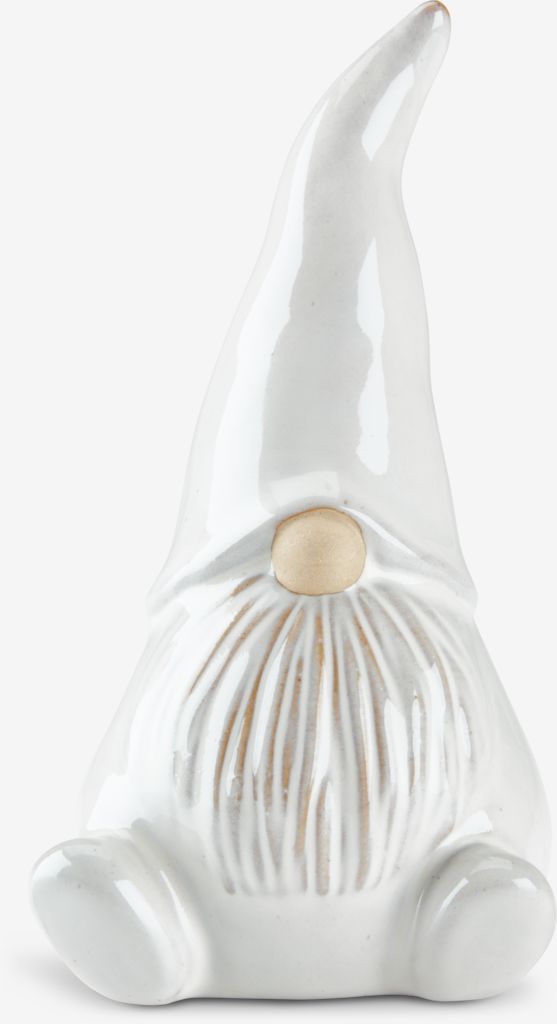 Christmas elf SVALIN W9xL8xH18 cm stoneware white - JYSK