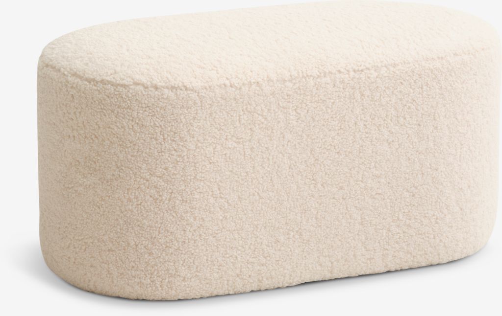 Pouffe OREBO 84x45 off-white teddy - JYSK