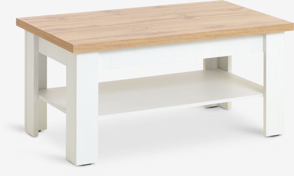 Coffee table MARKSKEL 60x110 white/oak - JYSK